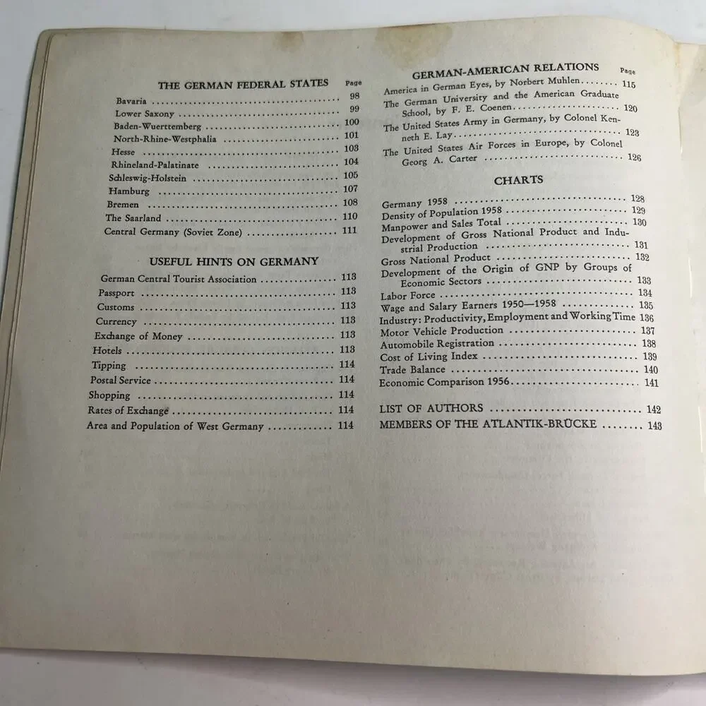 MEET GERMANY ATLANTIK-BRUCKE MAY 1959 Atlantik-Brücke PB Sixth Revised Edition